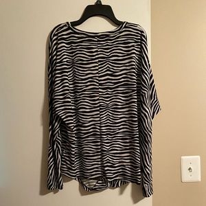 Michael Kors Black & White Zebra Stripped Top